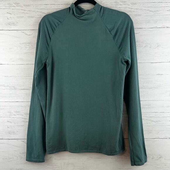 Anthropologie Blue Long Sleeve Mock Neck Layering Top Size L - Picture 1 of 6